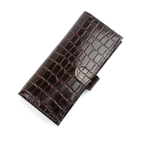 фото Кошелек женский из натуральной кожи, маленький бумажник для денег, портмоне на каждый день бордовый пр950-175 кроко