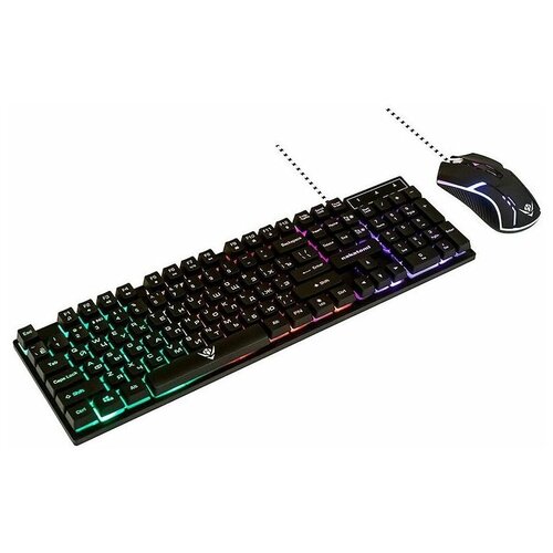 Клавиатура и мышь игровые Nakatomi KMG-2305U Black Gaming проводной комплект - черный комплект клавиатура мышь dialog kmgk 1707u white usb проводной клавиатура опт мышь с rgb подсв