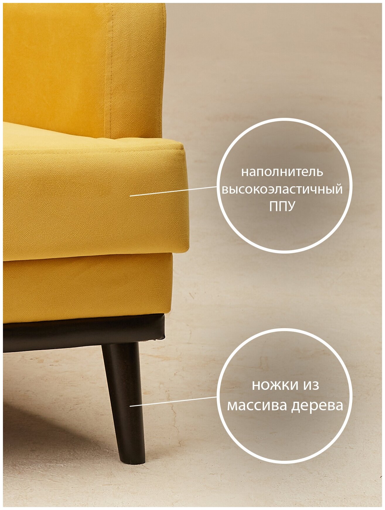 Кресло "Диван не мебель" Оскар Maserati Yellow - фотография № 3
