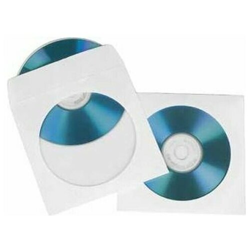 Конверт Hama на 1CD/DVD H-51179 белый (упак:25шт) конверты для cd dvd самоклеющиеся 10 шт белый прозрачный hama