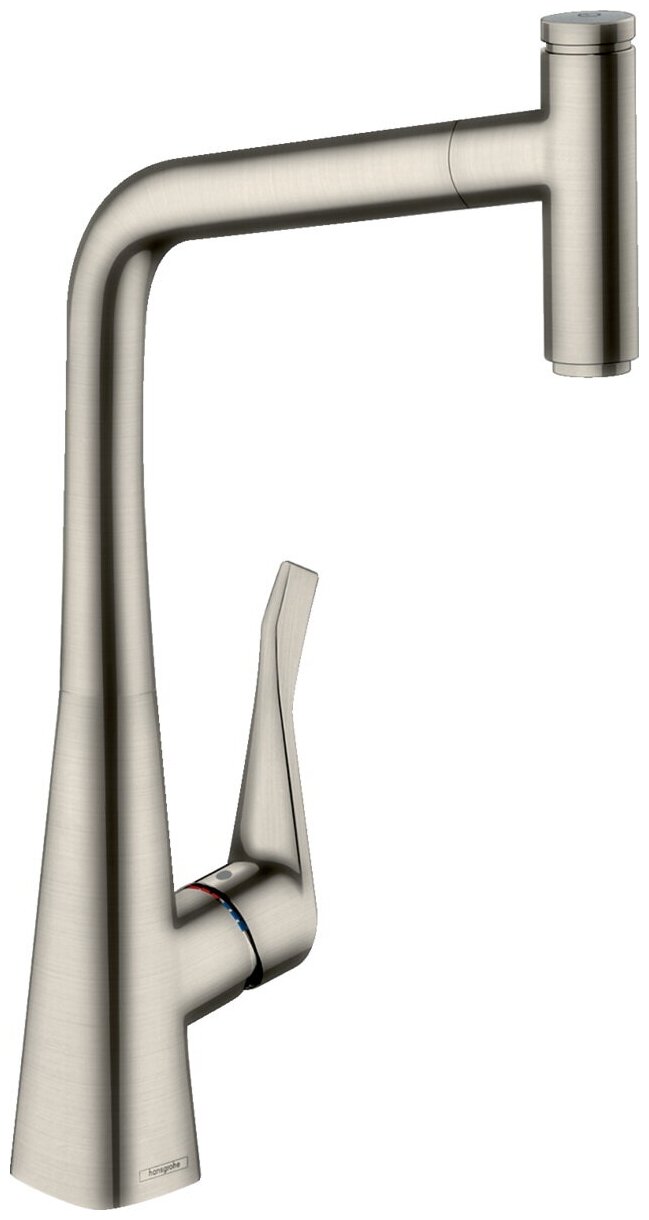 Смеситель для кухни 333 мм,под сталь, выдвижной излив, кноп. Select, MagFit, sBox Hansgrohe M7115-H320 73803800