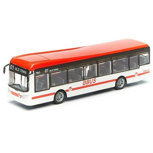 Машинка Bburago City Bus (18-32102) 1:43, 7 см, красный/белый