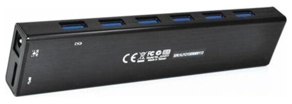 USB Type-A 3.0 концентратор j5create на 7 USB. Питание: от USB 5В/4А, от сети 100-240 50/60 Гц.