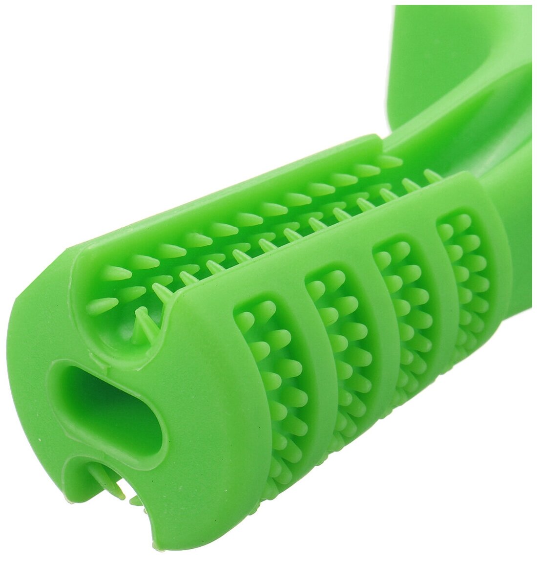 Игрушка жевательная зубная щетка для собак Haifisch, 7x10x3, зеленая - фотография № 5