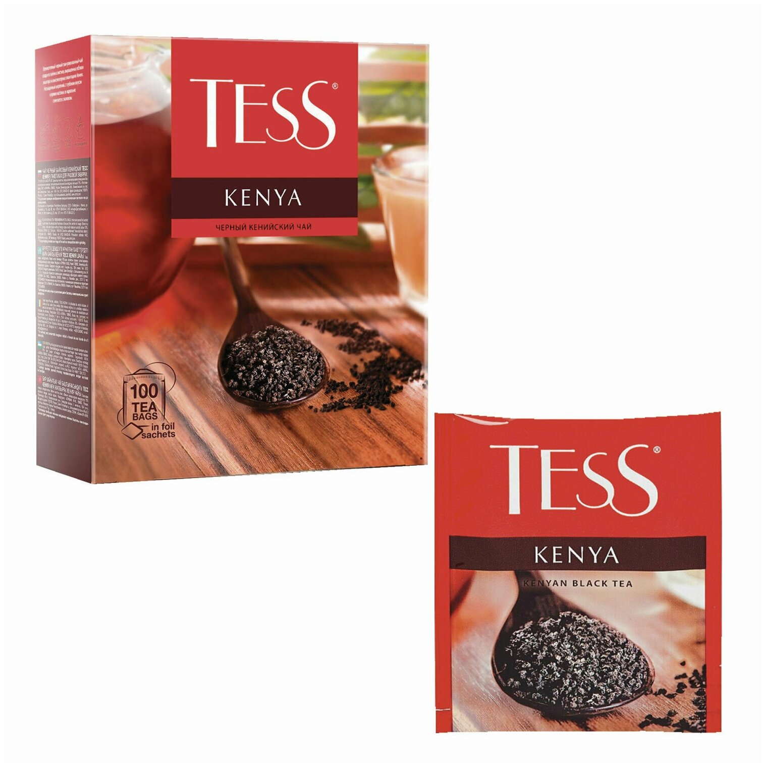 Чай TESS "Kenya" черный кенийский, 100 пакетиков в конвертах по 2 г, 1264-09 В комплекте: 1шт.