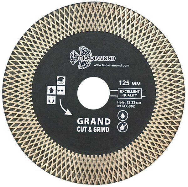 Диск алмазный отрезной 125*22,23 Турбо серия Grand Cut & Grind GCG002