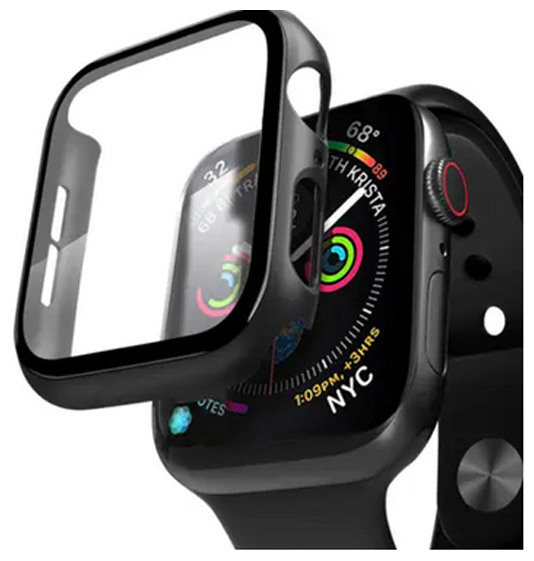 Кейс со стеклом Deppa для Apple Watch 4/5/6/SE/6/SE series черный, 40 мм,