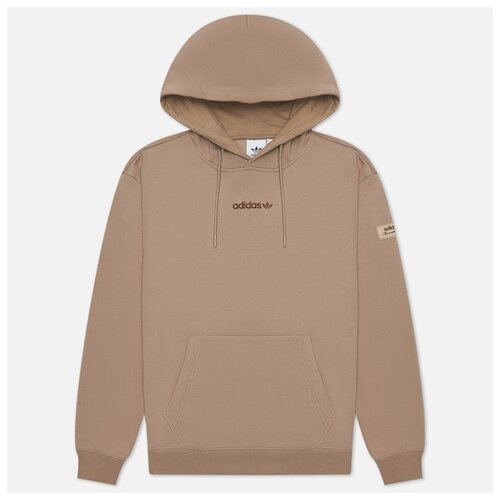 фото Мужская толстовка adidas originals trefoil linear hoodie коричневый , размер l