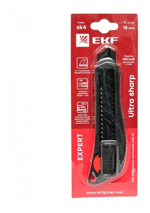 Нож строительно-монтажный 18 мм EKF Expert
