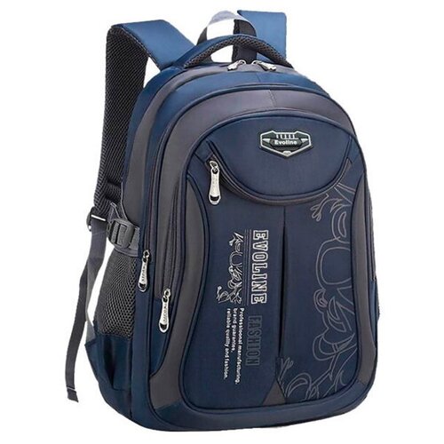 фото Школьный рюкзак для мальчика, сине-серый, арт. evo-159-1 evoline