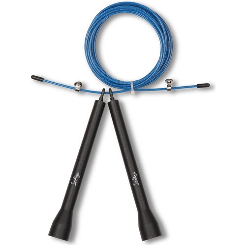 Скакалка высокооборотная Кроссфит стальной шнур в оплетке INDIGO 6141-3 HKJR 2,7 м Сине-черный скакалка indigo стальной шнур в оплетке неопреновые ручки