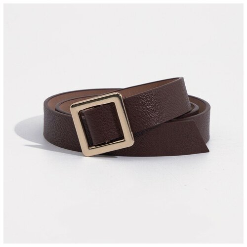 фото Ремень женский, матовый, пряжка золото, без прокола, цвет коричневый store-m