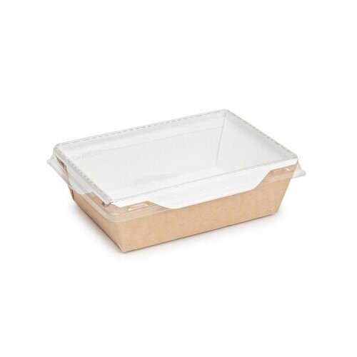 Упаковка для пирожных с прозрачной крышкой Крафт OpSalad500 ECO 14х10,5х4,5 см., 5 шт.