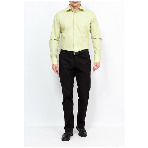 фото Рубашка мужская длинный рукав casino c420/1/lg/z, полуприталенный силуэт / regular fit, цвет зеленый, рост 174-184, размер ворота 39