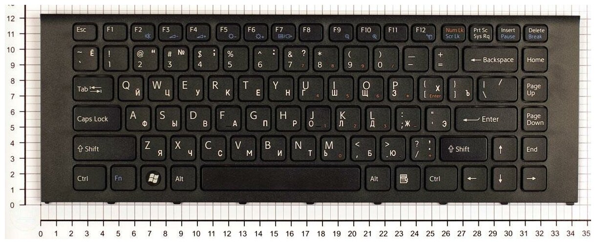 Клавиатура для ноутбука Sony Vaio VPCEA1S1RB черная с рамкой