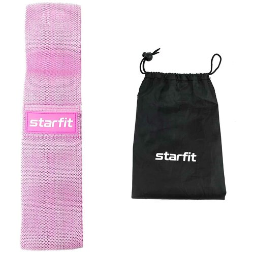 фото Мини-эспандер starfit core es-204 низкая нагрузка, текстиль, розовый пастель