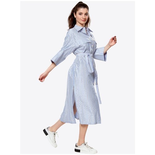 Платье-рубашка COME PRIMA B010 - Голубая полоска - 40