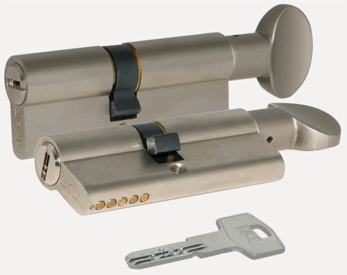 Изображение товара Цилиндровый механизм с вертушкой 164 BM/90 (35+10+45) mm никель 5 кл.