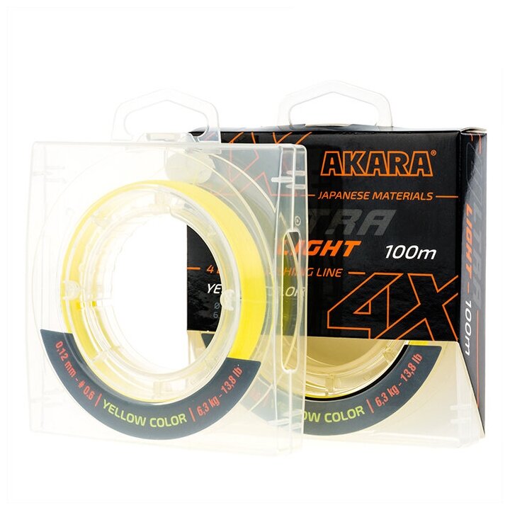 Шнур рыболовный плетеный Akara Ultra Light Yellow 100 м