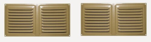Изображение товара Решетка вентиляционная металлическая 100х200 золотой металлик комплект 2 шт