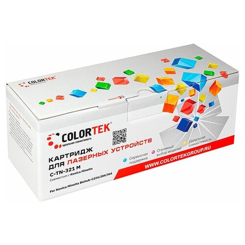 Картридж лазерный Colortek CT-TN-321M (A33K350) пурпурный для принтеров Minolta
