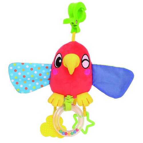 Купить Игрушка-подвеска на прищепке Biba Toys Птичка Моджо, розовый, текстиль