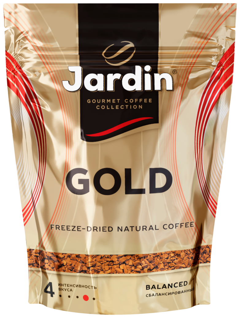 Кофе растворимый JARDIN GOLD 240гр, жардин Голд, сублимированный, мягкая упаковка - фотография № 1