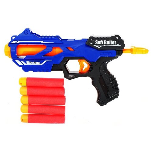 Бластер ZeCong Toys Локи с мягкими пулями, 28 см, черный/синий/оранжевый игрушка автомат zecong toys blazestorm с мягкими пулями zc7096 синий оранжевый