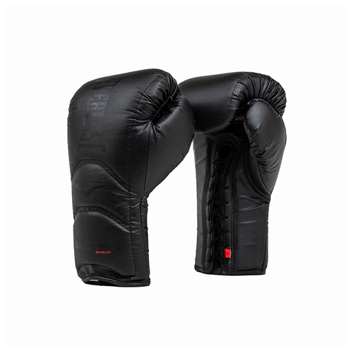 фото Боксерские перчатки everlast elite pro на шнуровке matte black (16 унций)