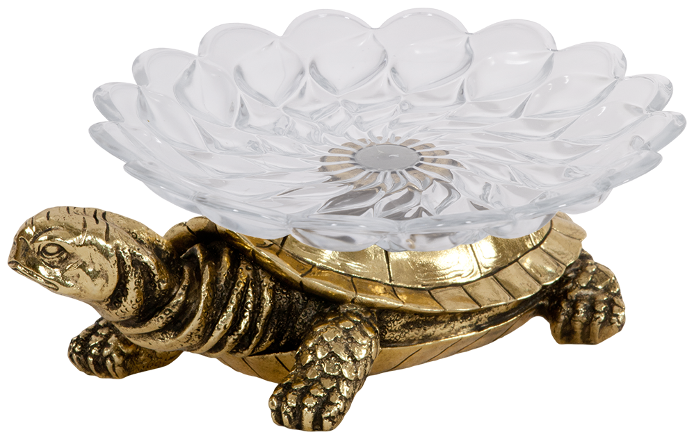 Фруктовница-конфетница Bogacho Черепаха Флоренс 19 см бронзовый