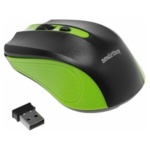 Мышь Smartbuy ONE 352 беспроводная оптическая 1600 dpi 2xAAA не в компл зелено-черная 92200₽