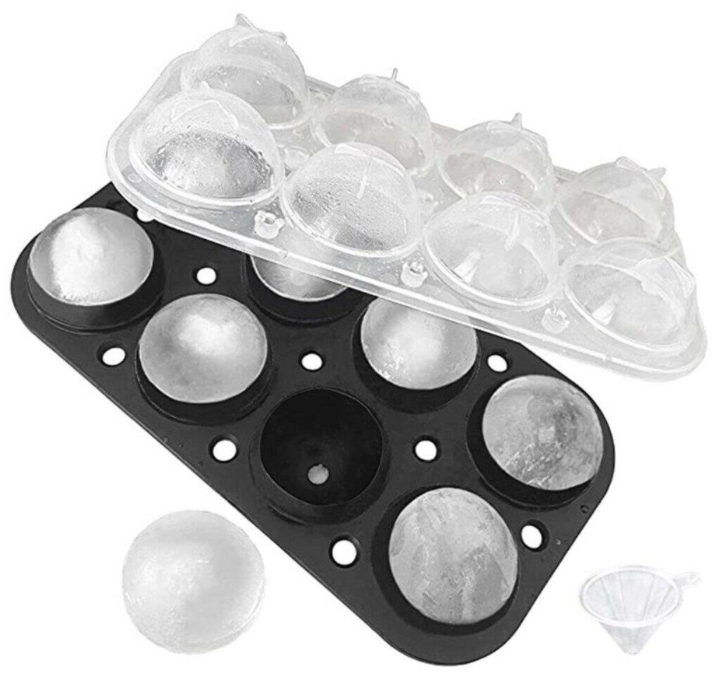 Силиконовая форма для льда Grand Price в виде шаров, 8 ячеек, 24х12,4х5 см - фотография № 1