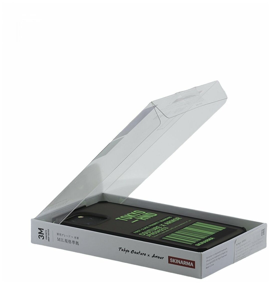 Чехол для iPhone 12 Pro Max Skinarma Bando Sheer Green, противоударная пластиковая накладка с рисунком, матовый силиконовый бампер с защитой камеры