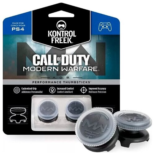 2 высокие накладки на стики KontrolFreek Grips Call of Duty Modern Warfare ADS для геймпада DualShock PS4 (серые) накладки на стики kontrolfreek grips call of duty wwii red для геймпада dualshock ps4 красный