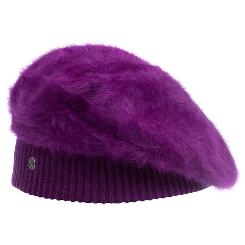 фото Берет laulhere, ангора, утепленный, размер onesize, фиолетовый