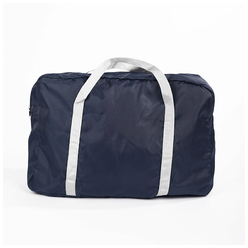 Сумка складная дорожная на чемодан на ручку водонепроницаемая 45х31х14; сумка дорожная женская ручная кладь для самолета; сумка чемодан, синяя - фотография № 7