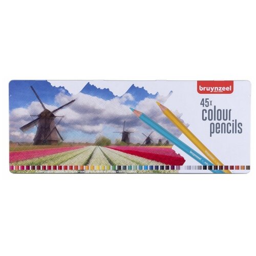 Набор цветных карандашей Bruynzeel Голландия 45цв в метал. кор.