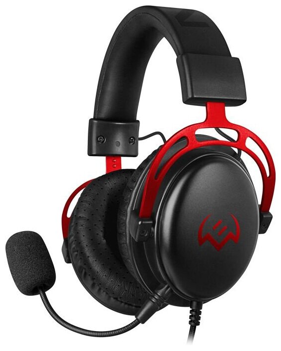 Наушники с микрофоном Sven AP-G1000MV черныйкрасный мониторные оголовье SV-020361