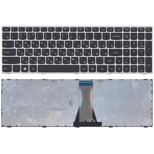 Клавиатура для ноутбука Lenovo IdeaPad G50-70 G50-30 черная с серой рамкой клавиатура для lenovo ideapad g50 b50 g50 30 z50 g50 70 g50 45 t6g1 ru g50 ru 25214796 чёрная