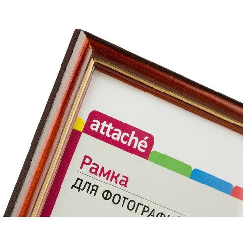 Рамка А4(21х30)ATTACHE коньяк+золото+лак, деревян. багет17мм, настен.