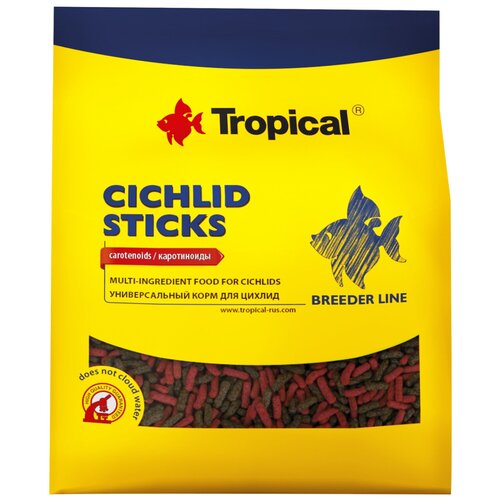 Корм для цихлид универсальный в виде плавающих палочек - Tropical Cichlid Sticks 300 гр.(пакет)