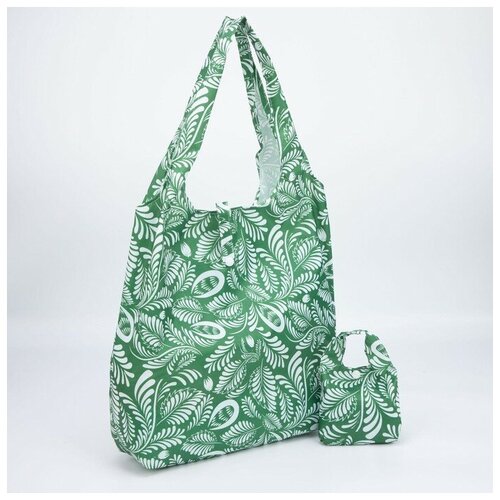 фото Сумка складная на кнопке, цвет зелёный хорошее настроение