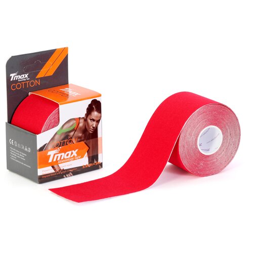 Кинезиотейп Tmax Extra Sticky красный, кинезио тейп для тела, тейп спортивный, 5см*5м кинезио тейп хлопок tmax extra sticky 5cm x 5m оранжевый