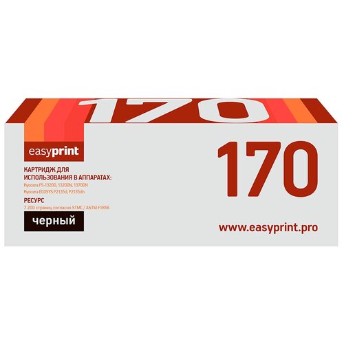 Тонер-картридж EasyPrint LK-170 для Kyocera FS-1320D/1370DN/ECOSYS P2135 (7200 стр.) с чипом картридж easyprint lk 5140k 7000 стр черный