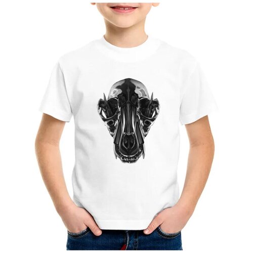 Детская футболка coolpodarok 34 р-р Железный череп собаки