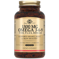 Solgar Omega 3-6-9 Fish, Flax, Borage капс., 1300 мг, 760 г, 120 шт., рыба