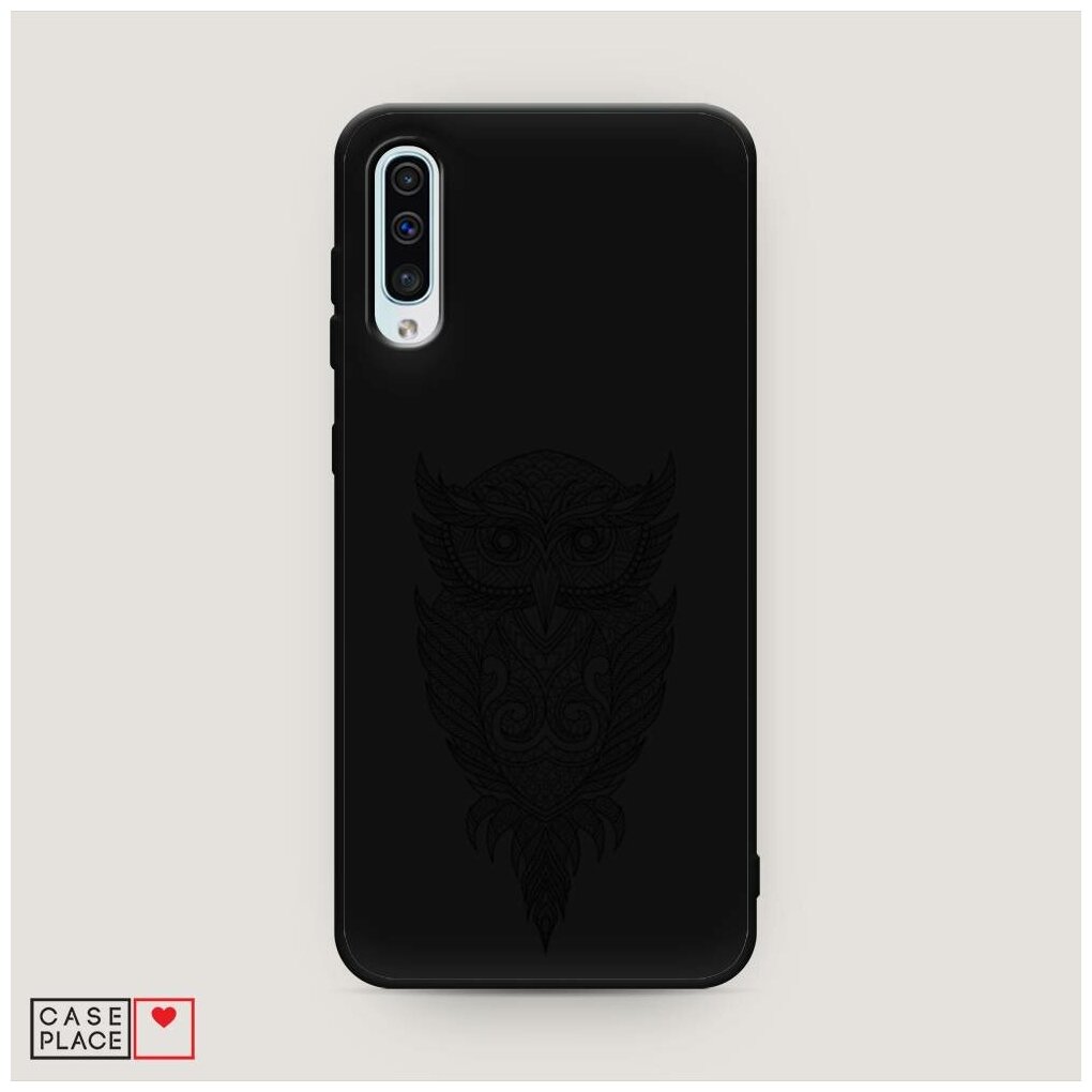 Матовый силиконовый чехол "Филин графика" на Samsung Galaxy A50 / Самсунг Галакси А50