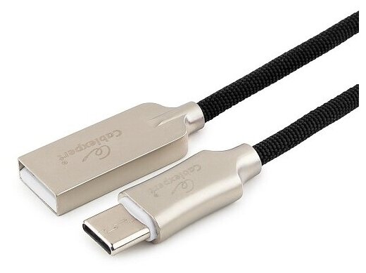 Кабель USB 2.0, AM/Type-C, серия Platinum, нейлоновая оплетка, длина 1,8 м, черный, Cablexpert