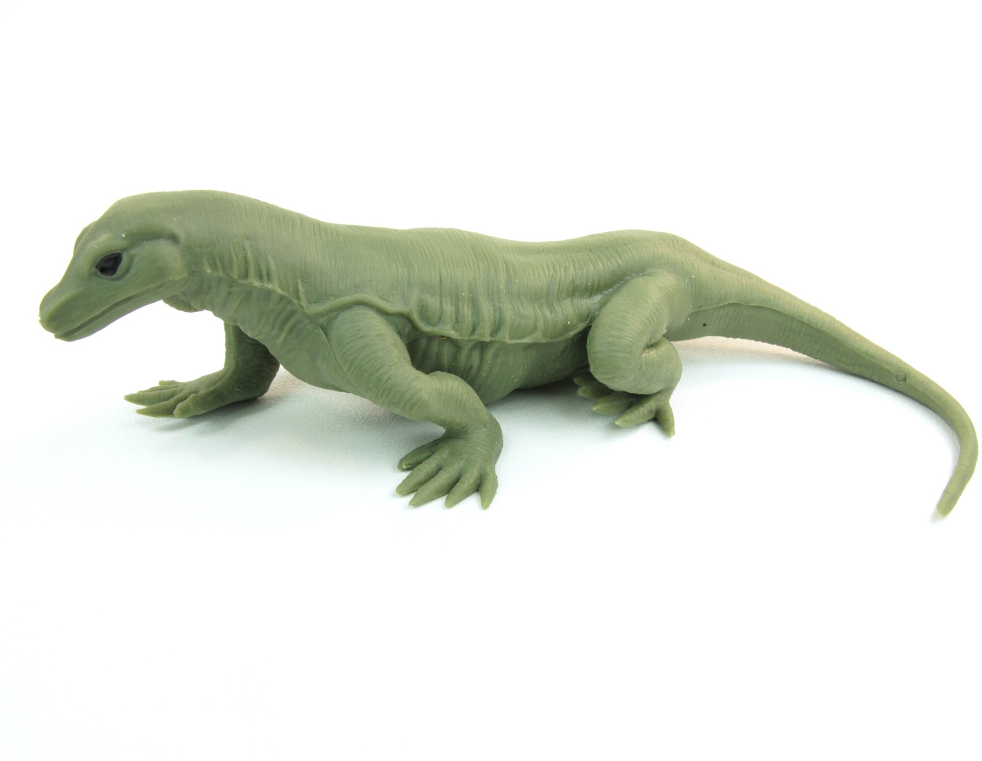 Игрушка антистресс мялка тянучка Ящерица, темно-зеленая, 26 см