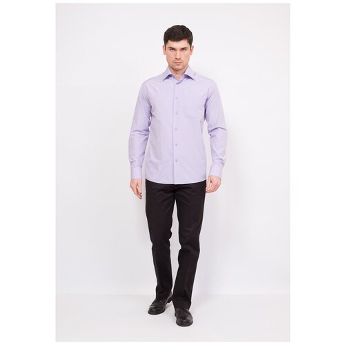 фото Рубашка мужская длинный рукав casino c713/1/9251/z, полуприталенный силуэт / regular fit, цвет сиреневый, рост 174-184, размер ворота 39